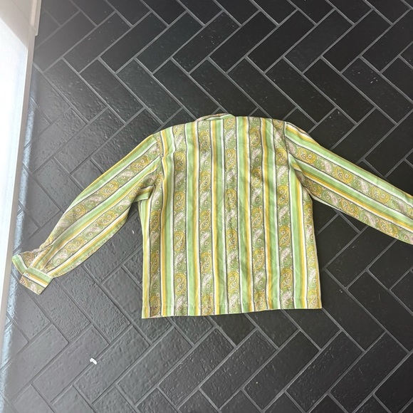 🌼 Vintage 70s Paisley Stripe Blouse | Mod Boho Vibes | No Tag - Picture 3 of 4